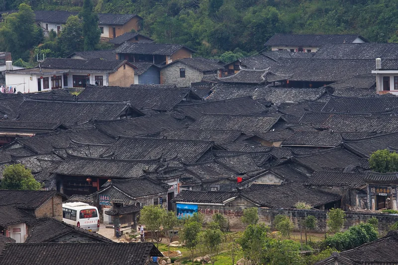 龙岩连城培田村传统民居屋顶群实景